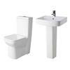 Nuie - Ambrose 4 Piece Bathroom Suite - CC Toilet & 1TH Basin w Pedestal - 2 x Basin Size Options profile small image view 5 