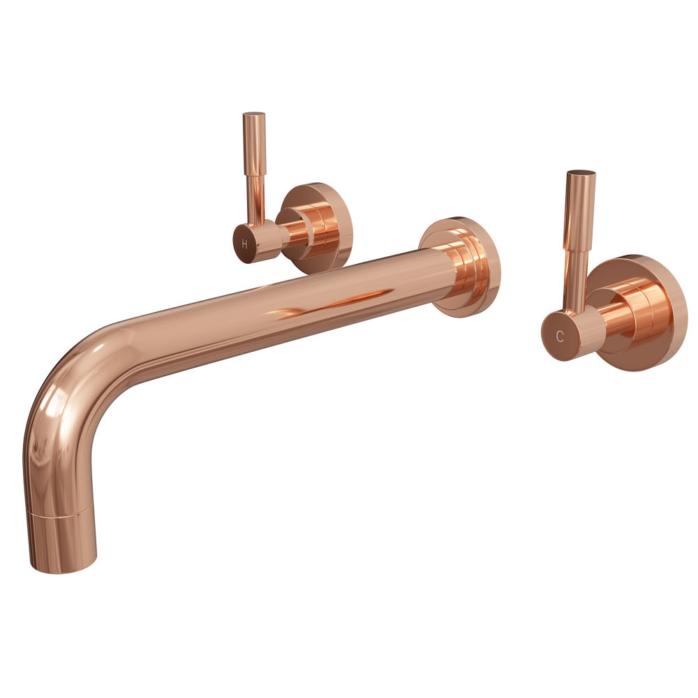 Primo Rose Gold Modern Wall Mounted Bath Filler Tap Victorian Plumbing UK