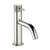 Crosswater MPRO Monobloc Basin Mixer with Knurled Detailing - Brushed Stainless Steel Effect - PRO110DNV_K profile small image view 1 