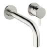 Crosswater MPRO Wall Mounted 2 Hole Set Basin Mixer - Brushed Stainless Steel - PRO120WNV profile small image view 1 