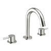 Crosswater MPRO Deck Mounted 3 Hole Set Basin Mixer - Brushed Stainless Steel - PRO135DNV profile small image view 1 