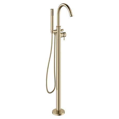 Crosswater MPRO Floor Mounted Freestanding Bath Shower Mixer - Brushed Brass - PRO416FF