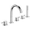 Crosswater MPRO 5 Tap Hole Bath Shower Mixer with Kit - Chrome - PRO450DC profile small image view 1 
