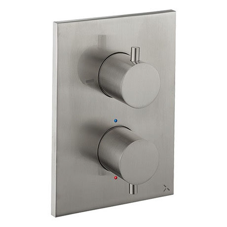 Crosswater - Stainless Steel Effect MPRO Crossbox 1 Outlet Trim & Levers Finishing Kit