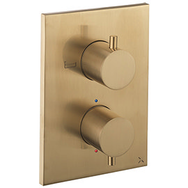 Crosswater - Brushed Brass MPRO Crossbox 2 Outlet (Bath/Shower Icons) Trim &amp; Levers Finishing Kit
