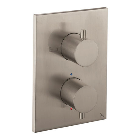 Crosswater Brushed Stainless Steel Effect MPRO Crossbox 2 Outlet Trim & Levers Finishing Kit - PROCB