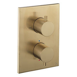Crosswater - Brushed Brass MPRO Crossbox 2 Outlet (Fixed Head/Handset Icons) Trim &amp; Levers Finishing Kit