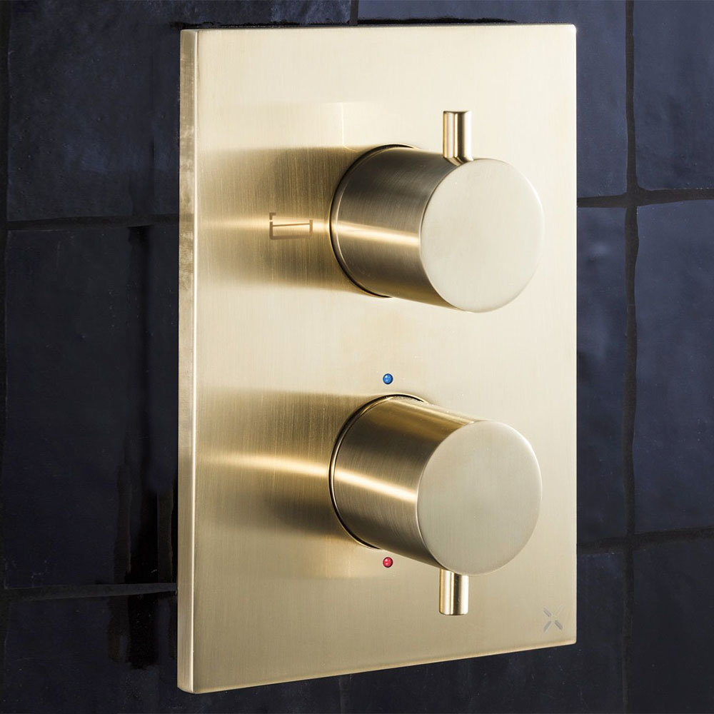 Crosswater - Brushed Brass MPRO Crossbox 3 Outlet Trim & Levers ...