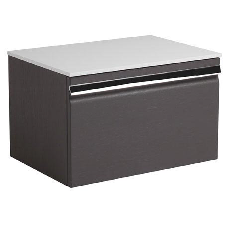 Roper Rhodes Pursuit 600mm Wall Mounted Unit with Solid Surface Worktop - Charcoal Elm