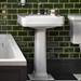 Heritage Wynwood 600mm Standard Basin & Pedestal - Various Tap Hole Options profile small image view 3 