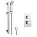 Monza Square Twin Concealed Thermostatic Shower Valve + Slider Rail Kit profile small image view 7 