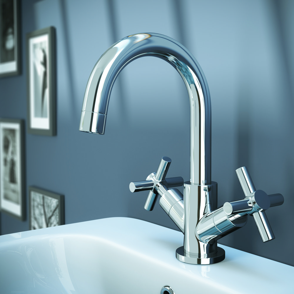 Pablo Modern Basin Mixer Tap At Victorian Plumbing UK   Pablo Modern Basin Mixer With Click Clack Waste Chrome N D1 