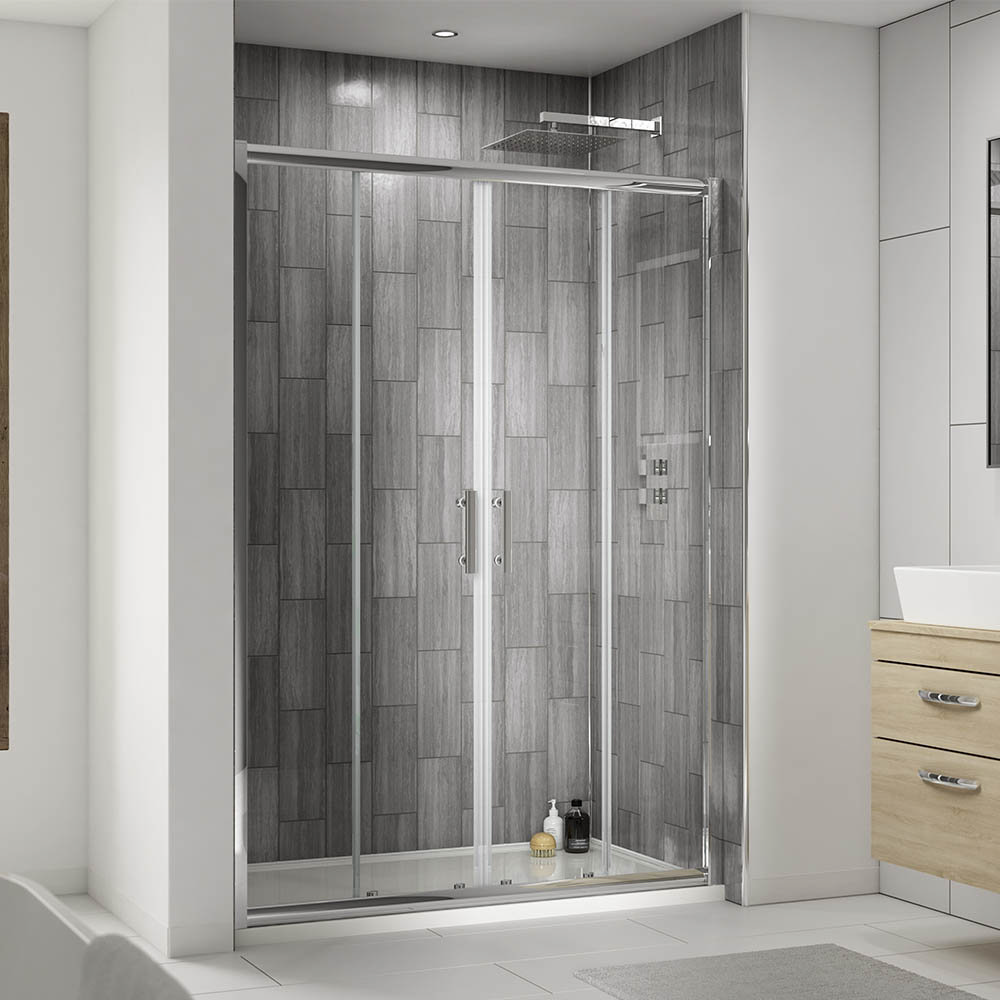 Recessed Framed "Twin Sliding Door" Easy Clean Shower Enclosures 12 Sizes 