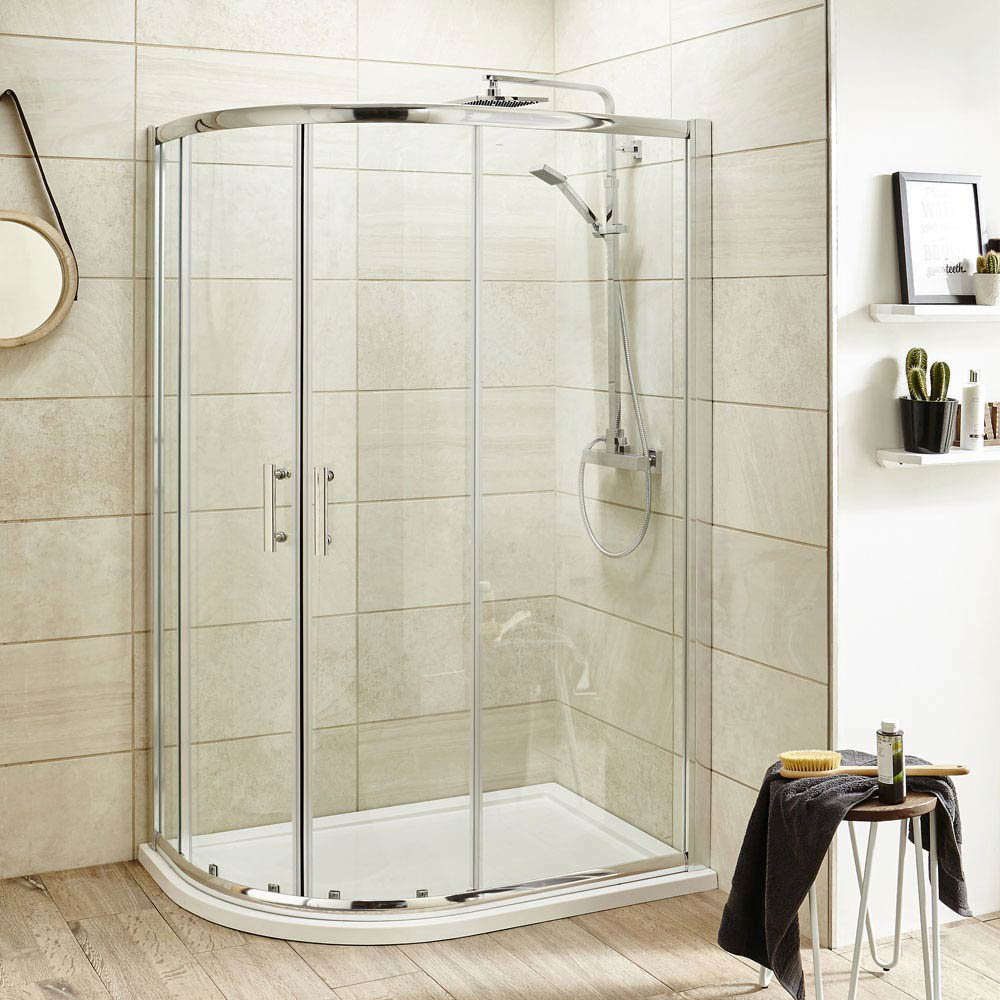 Pacific Offset Quadrant Shower Enclosure with Shower Tray & Waste