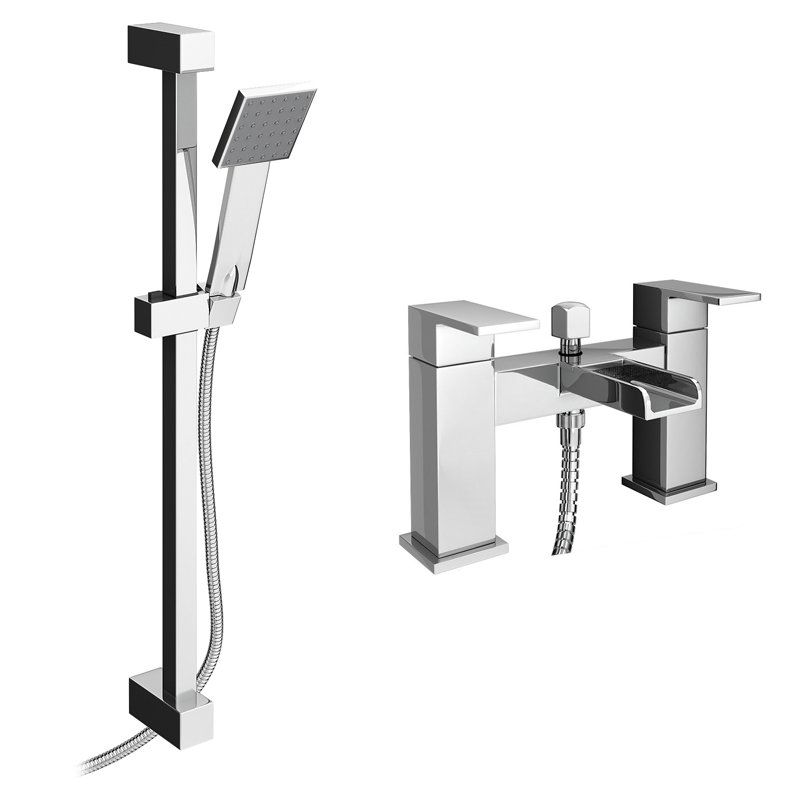 Monza Waterfall Bath Shower Mixer With Slider Rail Kit Online Now