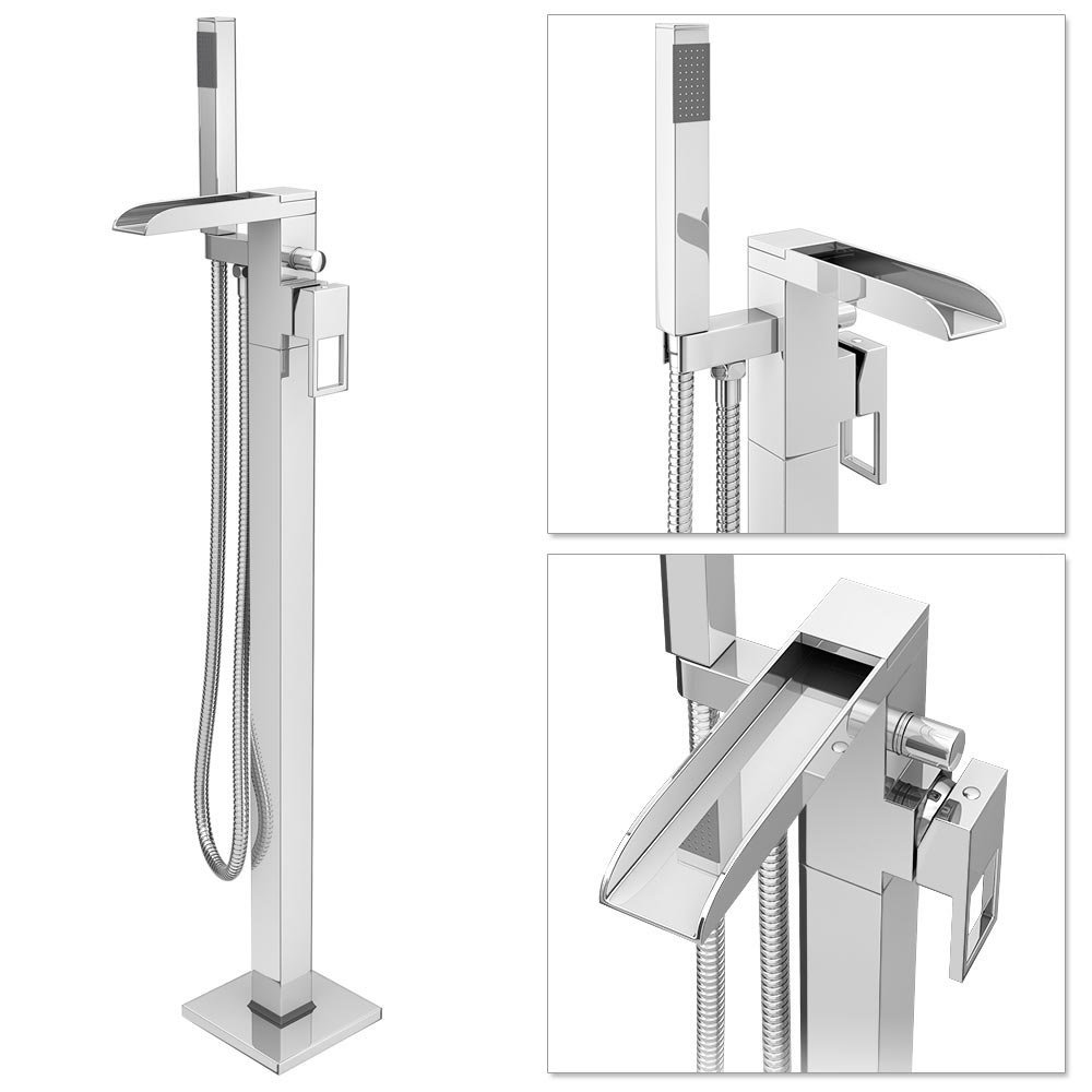 Monza Waterfall Floor Mounted Freestanding Bath Shower Mixer