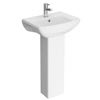 Nuie Asselby Cloakroom Basin 1TH with Pedestal (500 x 375mm) profile small image view 1 