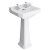 Premier Carlton Traditional Basin + Pedestal (2 Tap Hole - Various Sizes) Small Image