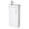 Nuie - Minimalist Compact Floor Standing Basin Unit W400 x D222mm - Gloss White - NVX192 profile small image view 1 