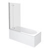 Nuie Square Hinged with Fixed Panel Screen Barmby Shower Bath profile small image view 1 