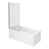 Nuie Square Hinged with Fixed Panel Screen Linton Shower Bath profile small image view 1 