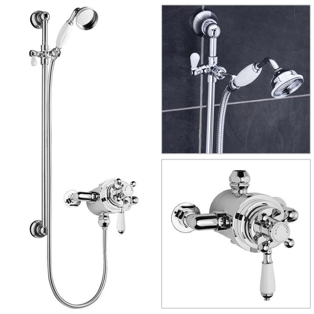 Premier Traditional Dual Exposed Shower Valve With Slider Rail Kit