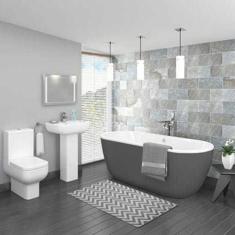 Pro 600 Grey Modern Free Standing Bath Suite | Victorian