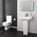 Pro 600 Modern Short Projection Basin & Pedestal (550mm Wide - 1 Tap Hole) profile small image view 2 