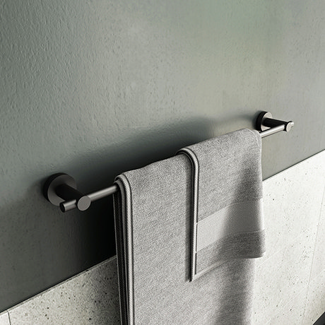 Croydex Black Epsom Flexi Fix Towel Rail Qm482721 - How To Fix Bathroom Towel Rail