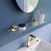 Croydex Grosvenor Flexi-Fix Glass Shelf - Gold - QM701403 profile small image view 2 