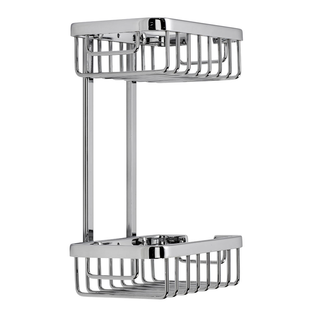 Croydex Slimline Aluminium Two Tier Shower Basket - QM786041