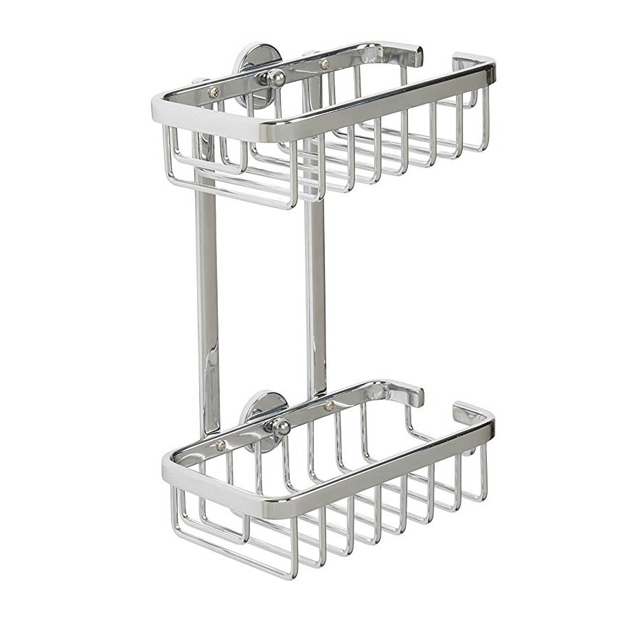 Croydex Slimline Aluminium Two Tier Shower Basket - QM786041