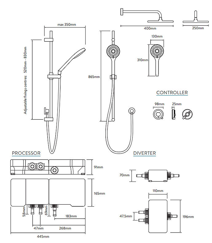 Aqualisa Q Smart Digital Concealed Shower with Adjustable and Fixed