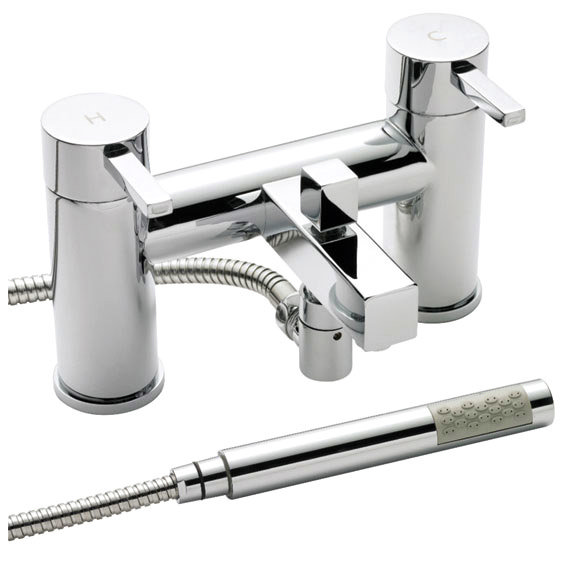 Series Q Bath Shower Mixer with Shower Kit & Wall Bracket Chrome QTY314 at Victorian Plumbing UK