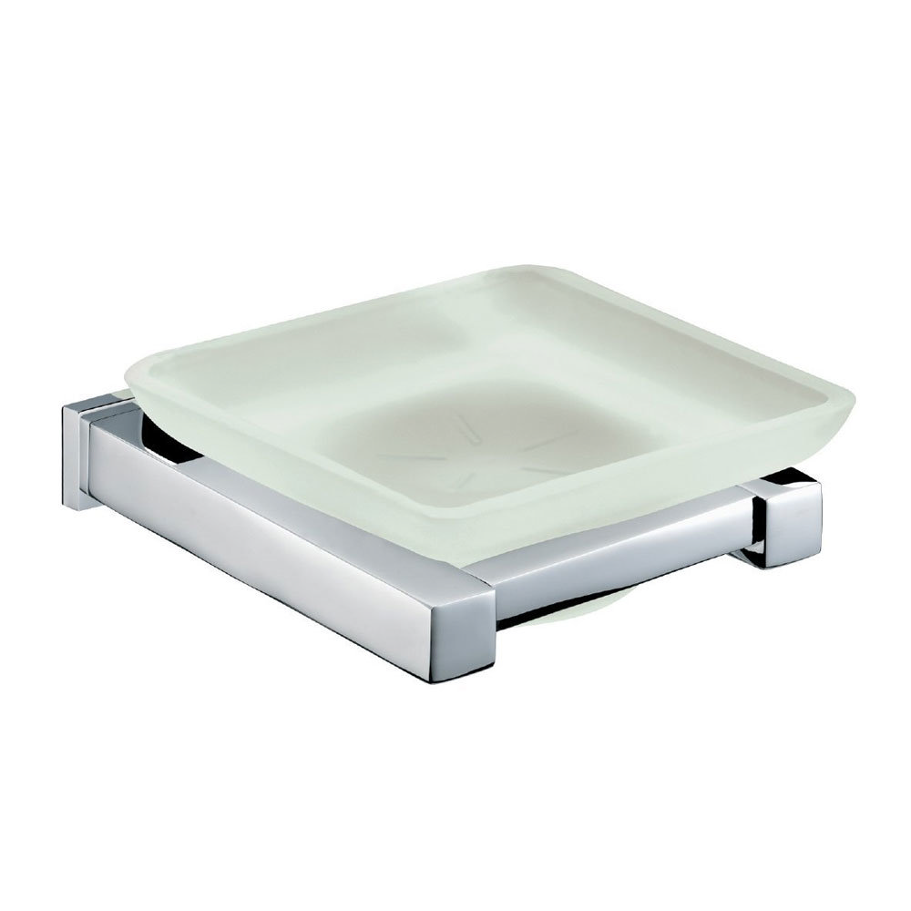 Bristan Qube Frosted Glass Soap Dish From Victorian Plumbing.co.uk