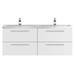 Hudson Reed 1440mm Gloss White Quartet Double Basin Vanity Unit profile small image view 2 