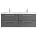Hudson Reed 1440mm Gloss Grey Quartet Double Basin Vanity Unit profile small image view 4 