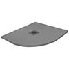 Imperia 800 x 800mm Graphite Slate Effect Quadrant Shower Tray + Graphite Waste profile small image view 1 