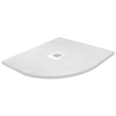 Imperia 900 x 900mm White Slate Effect Quadrant Shower Tray + White Waste