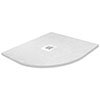 Imperia 800 x 800mm White Slate Effect Quadrant Shower Tray + White Waste profile small image view 1 