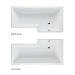 Cleargreen - EcoSquare 1700mm Shower Bath - Left or Right Hand Option profile small image view 3 
