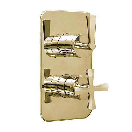 Burlington Riviera Gold Art Deco 1 Outlet Thermostatic Concealed Shower Valve