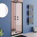 Milan Matt Black 1200 x 490mm Heated Towel Rail profile small image view 3 