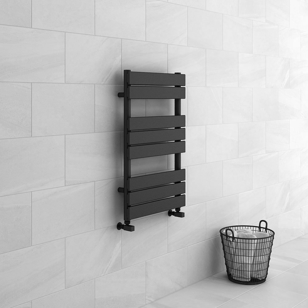 Milan Heated Towel Rail 800mm x 490mm Anthracite l Family Bathroom Design Ideas