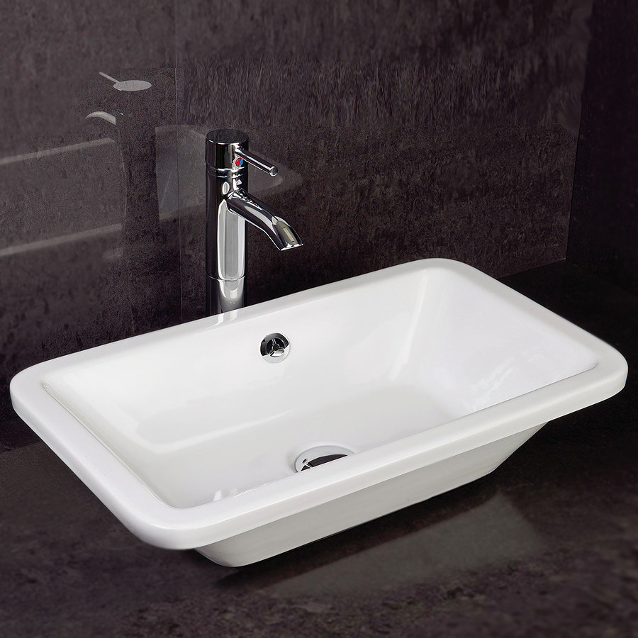 RAK Chameleon 560mm Counter Top Basin with Chrome Overflow Kit at