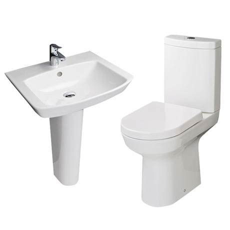 RAK - Highline 4 Piece Bathroom Suite - close coupled WC & basin with