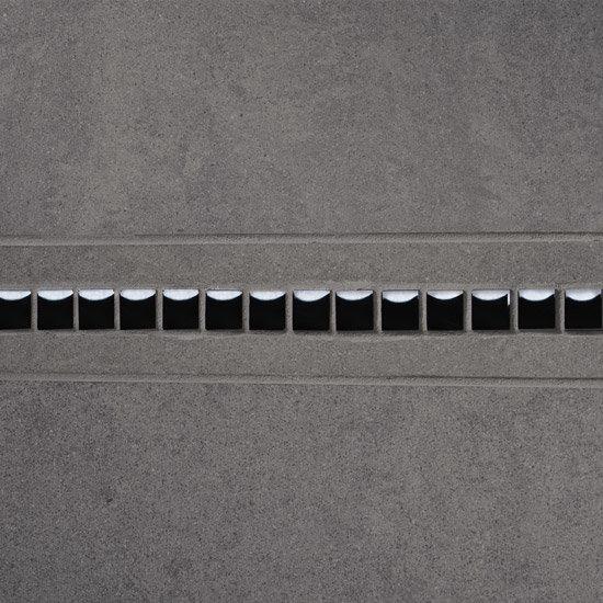 RAK Listello Dark Grey Polished Tile Border with Chrome Glass Inset