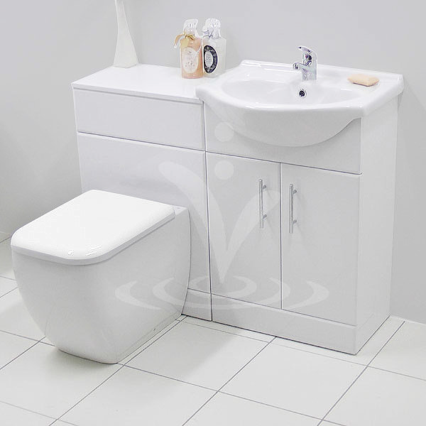 RAK Metropolitan 1050mm Vanity Unit Cloakroom Suite (Gloss White