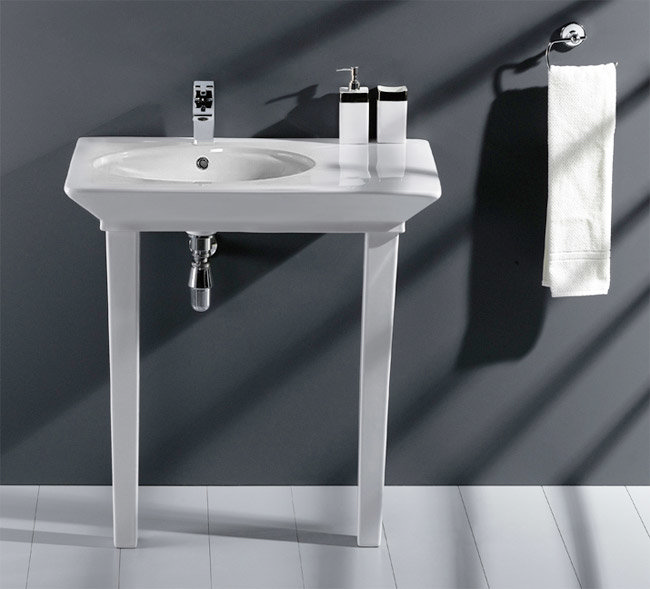 RAK Opulence 80cm 'Her' Offset Console Basin with Porcelain Waste