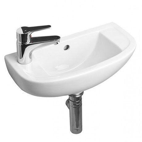 Rak Compact 45cm Slimline Basin 1th Left Or Right Hand Option At Victorian Plumbing Uk - Compact Bathroom Sink Trap Rak Compact 45cm Slimline Basin 1th Left Or Right Hand Option At Victorian Plumbing Uk - Compact Bathroom Sink Trap